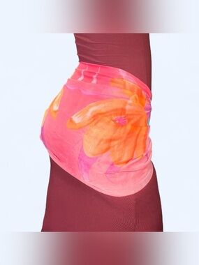 Y2K Pink Floral Scarf Belt!